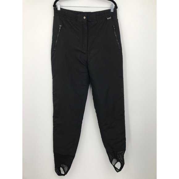 Profile Vintage Women's Ski Snow Pant Stirrup Hem Size 10 Black - Picture 1 of 5